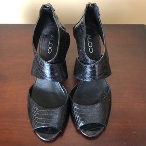 Aldo black open toe sandal heels💞👡💞